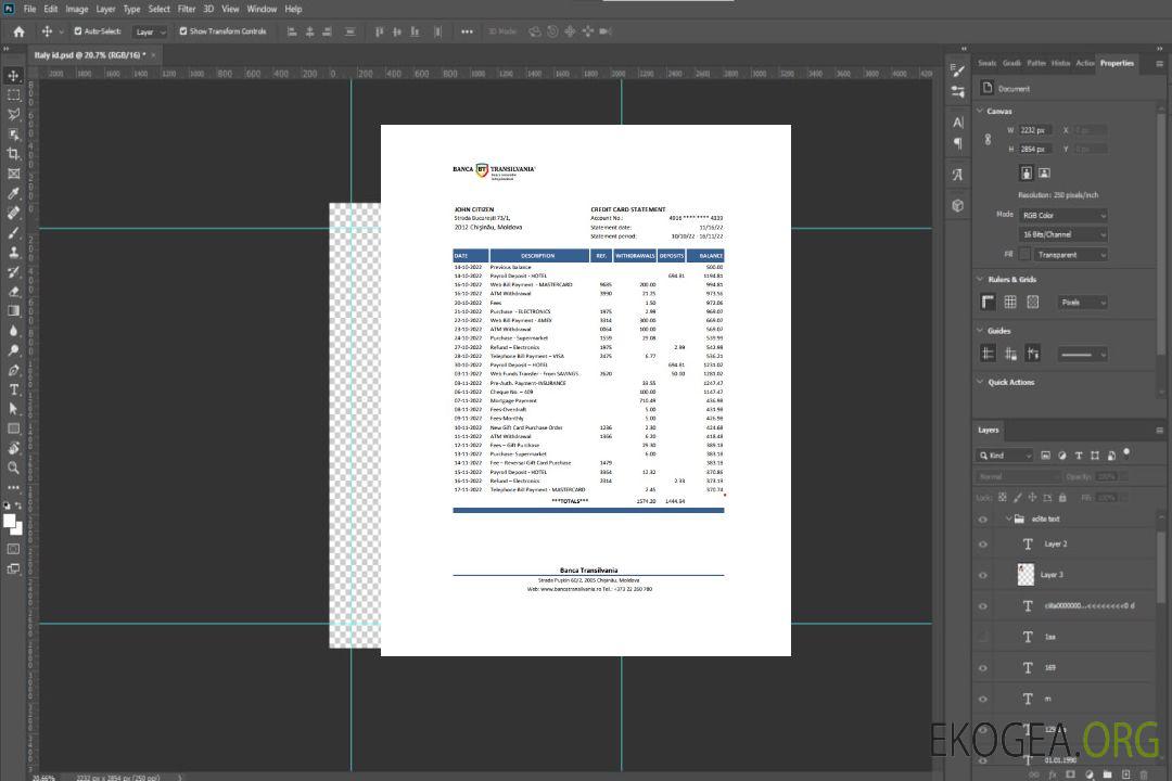 Modèle Excel et PDF de relevé bancaire de Moldavie Banca Transilvania template Modèle Excel et PDF de relevé bancaire de Moldavie Banca Transilvania template